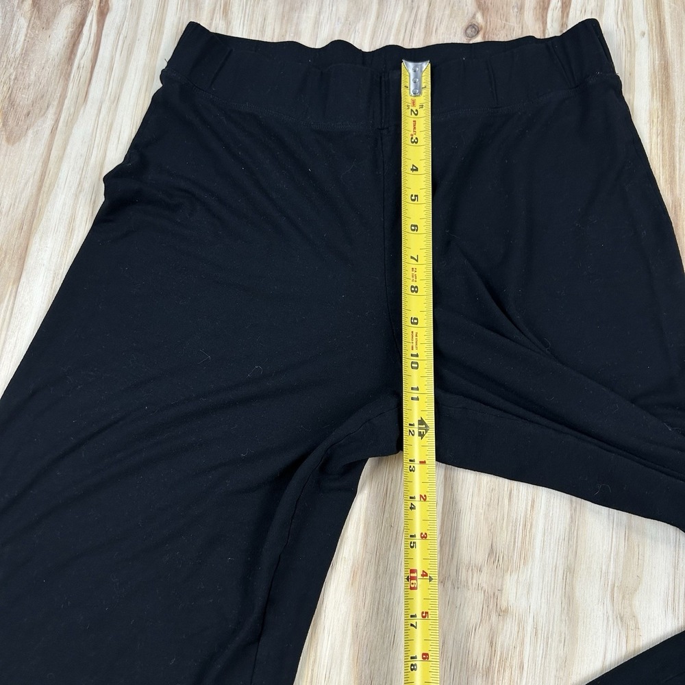Eileen Fisher Pants Womens Medium Black Stretch Wide Leg Pull On Pants Lounge - Picture 7 of 10